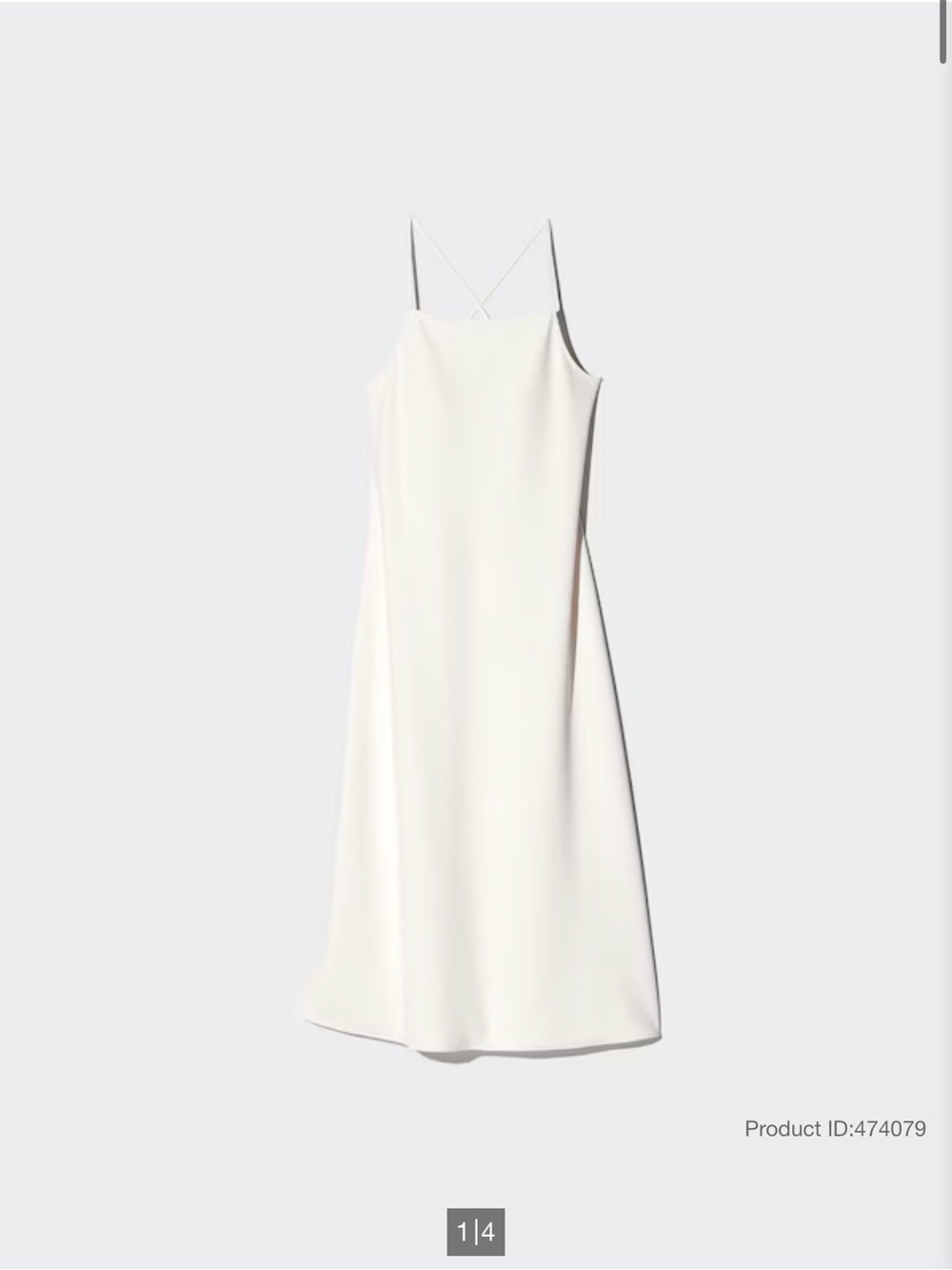 Minimal White Slip Dress with Spaghetti Straps